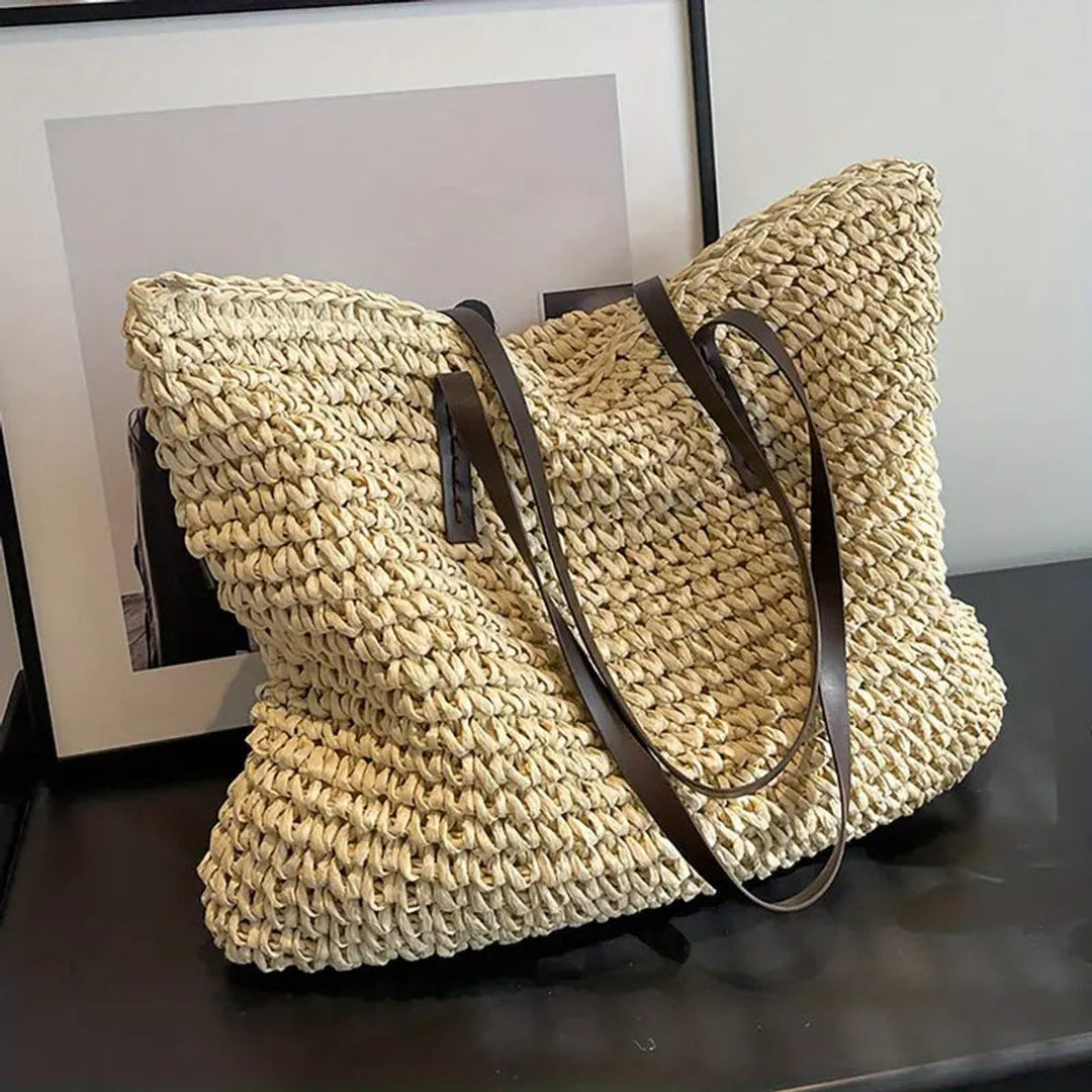 Damen Geflochtene Raffia-Tasche im Boho-Stil (8)