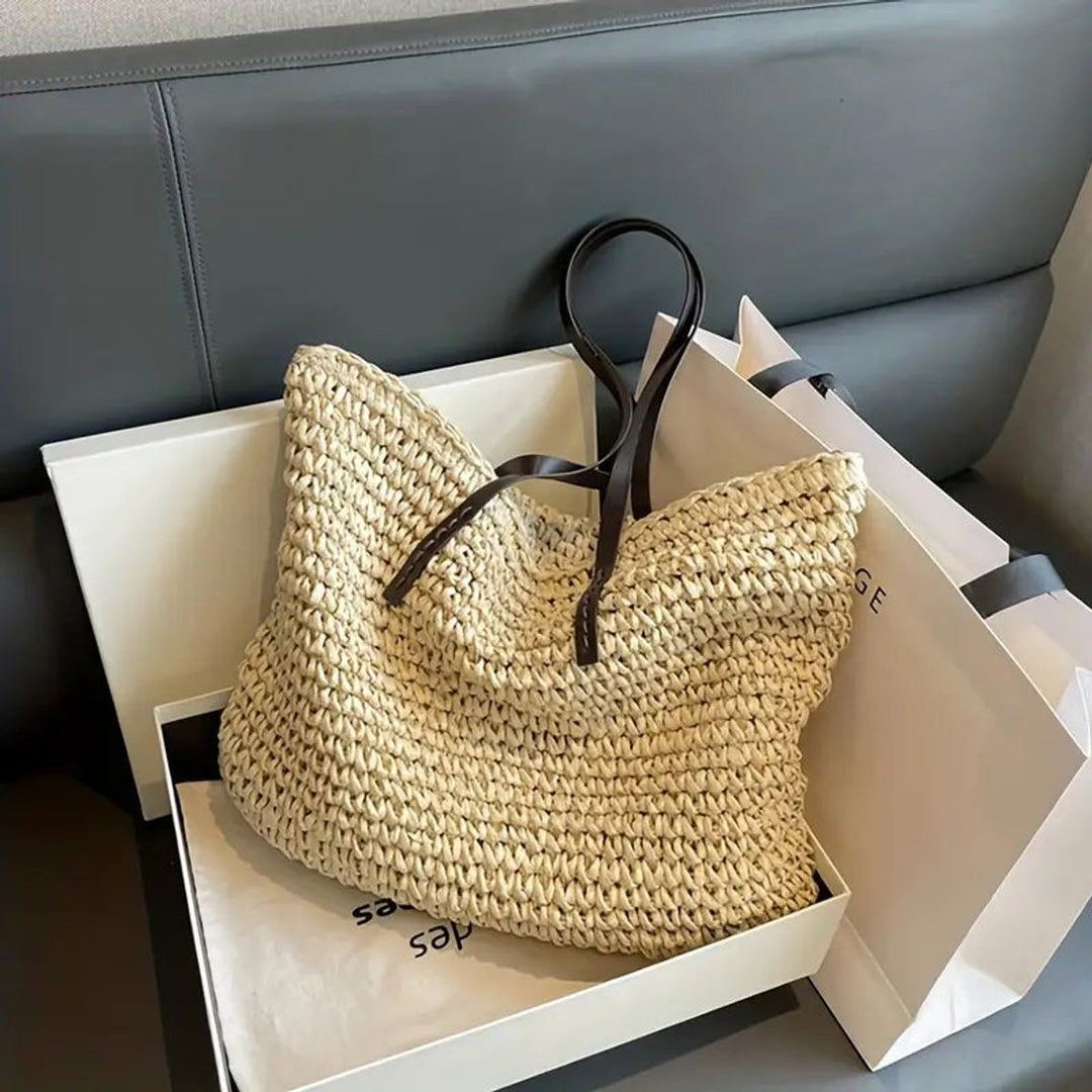 Damen Geflochtene Raffia-Tasche im Boho-Stil (9)