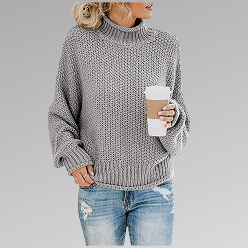 Damen Gemütlicher Strickpullover für kalte Tage in Grau