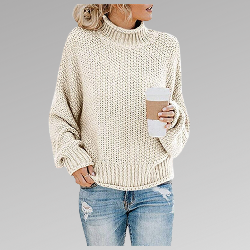 Damen Gemütlicher Strickpullover für kalte Tage in Weiß