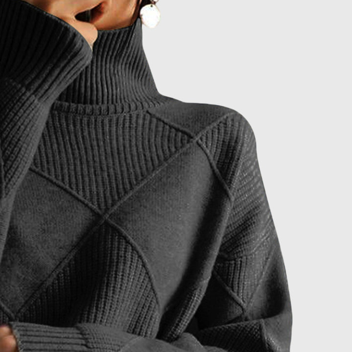 Damen Geometrischer Schlanker Pullover (2)