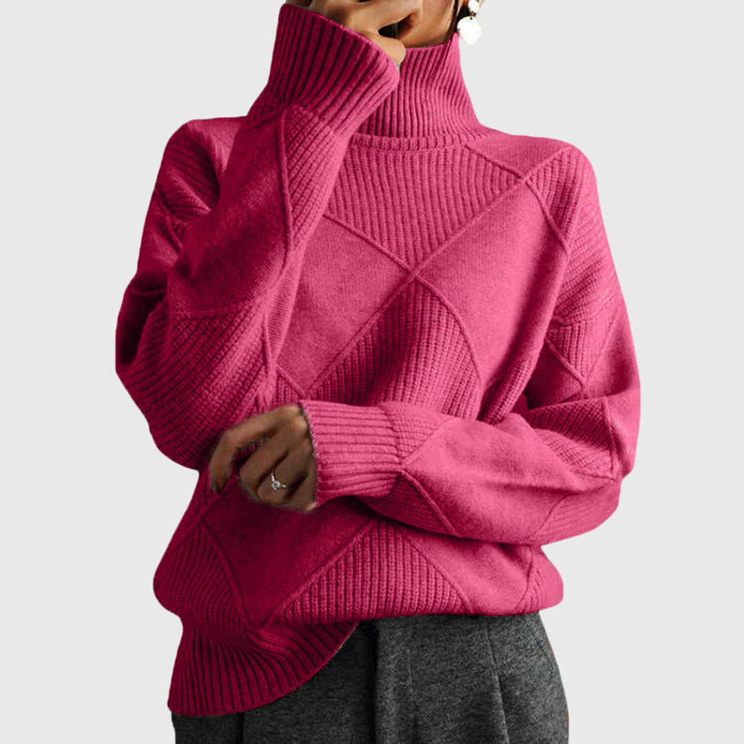 Damen Geometrischer Schlanker Pullover in Rosa