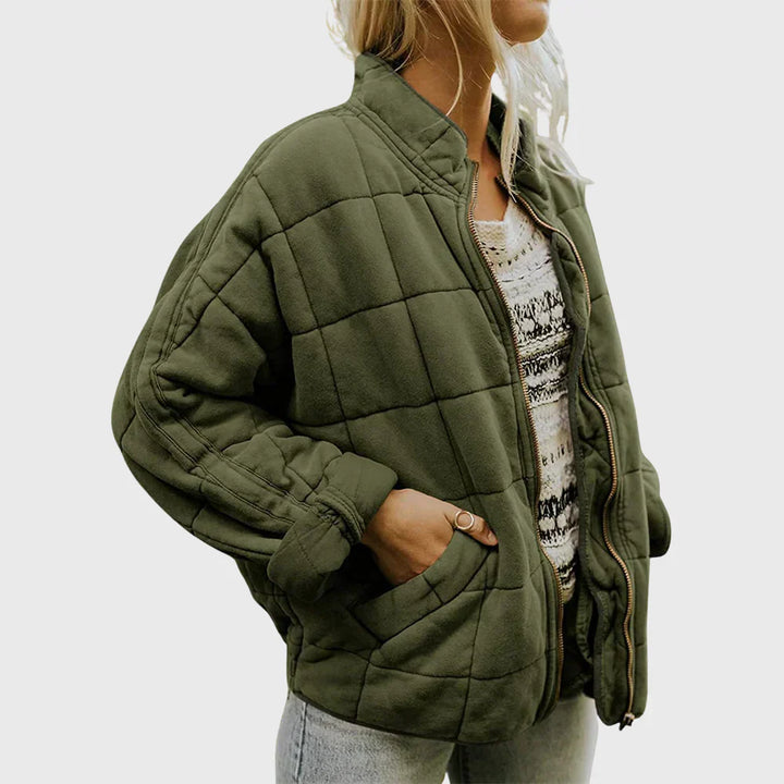 Damen Gesteppte Übergangsjacke für Herbst in Grün (Fast Ausverkauft)