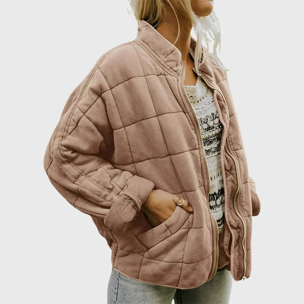 Damen Gesteppte Übergangsjacke für Herbst in Khaki