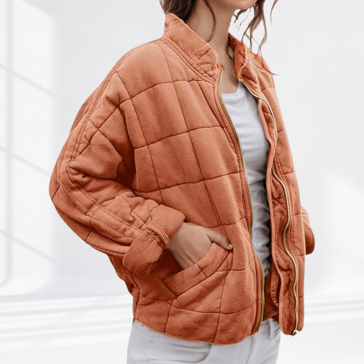 Damen Gesteppte Übergangsjacke für Herbst in Pfirsich