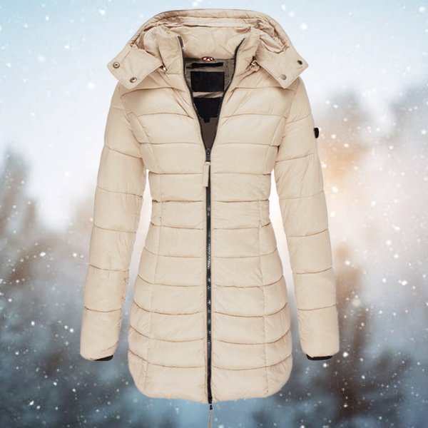 Damen Gesteppte Winterjacke im Parka-Stil in Khaki