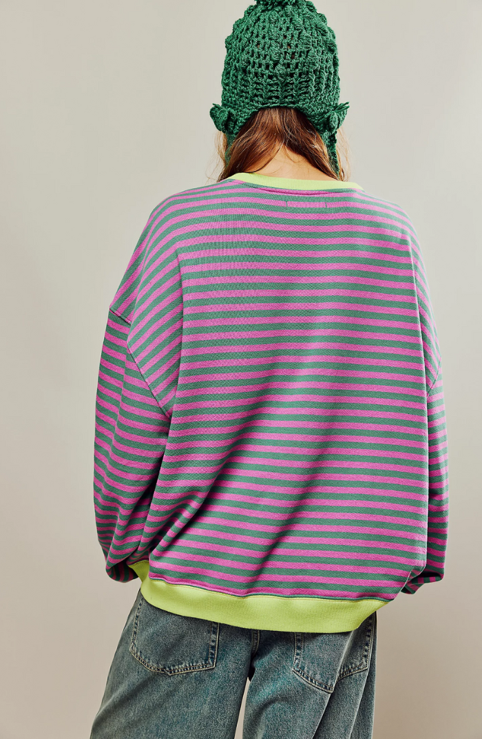 Damen Gestreifter Pullover für Frühling und Alltag (10)