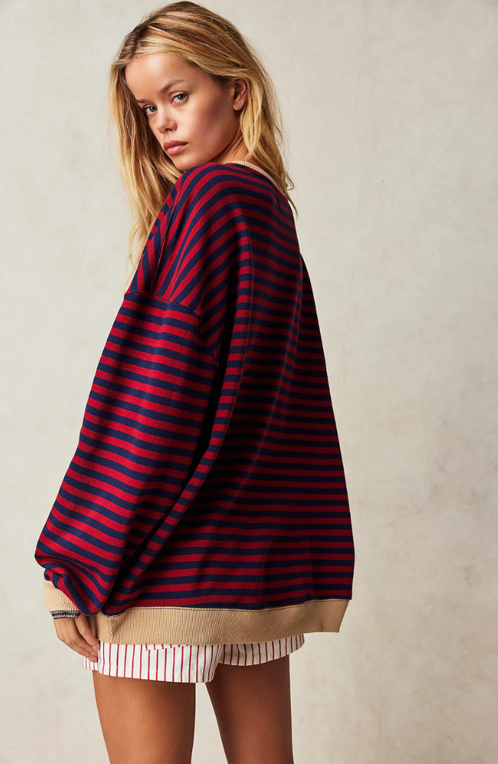 Damen Gestreifter Pullover für Frühling und Alltag (6)