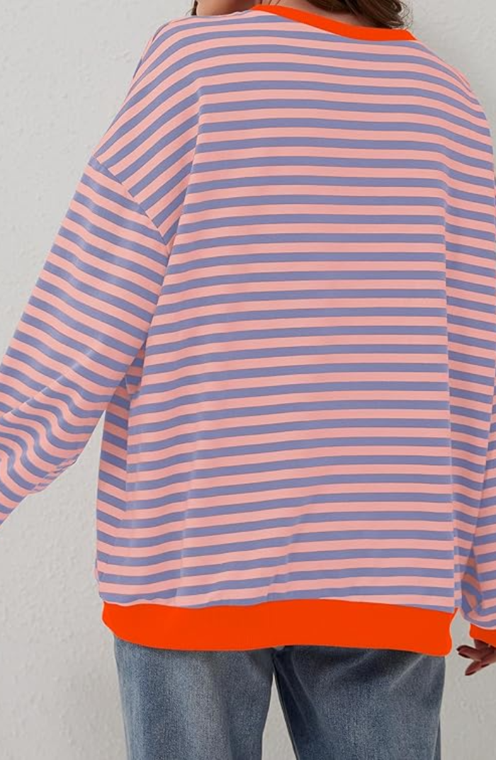 Damen Gestreifter Pullover für Frühling und Alltag (9)