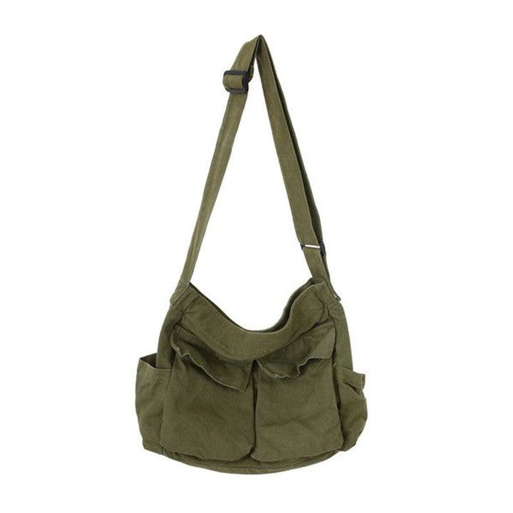 Damen große Canvas Schultertasche (6)