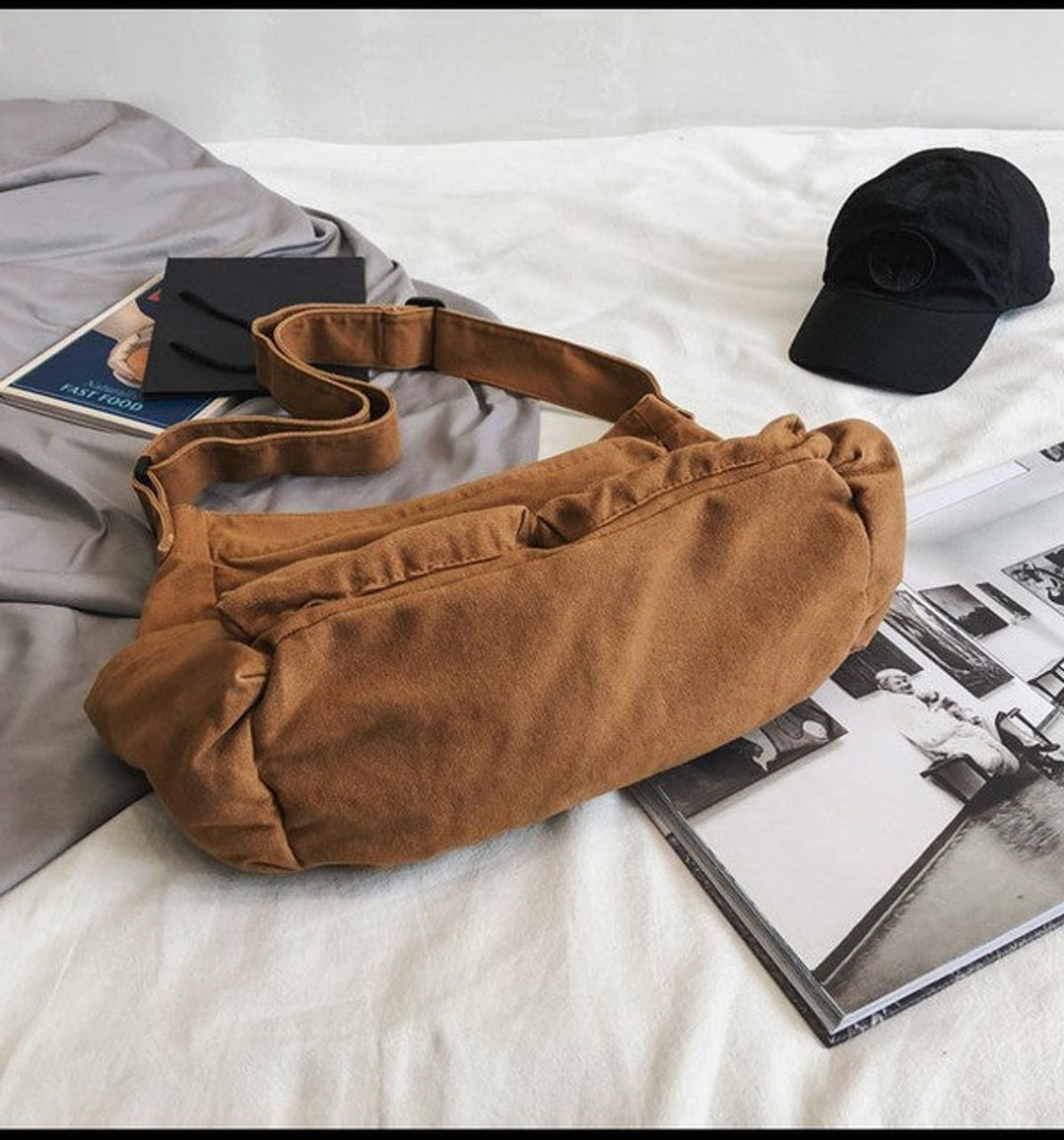 Damen große Canvas Schultertasche (8)