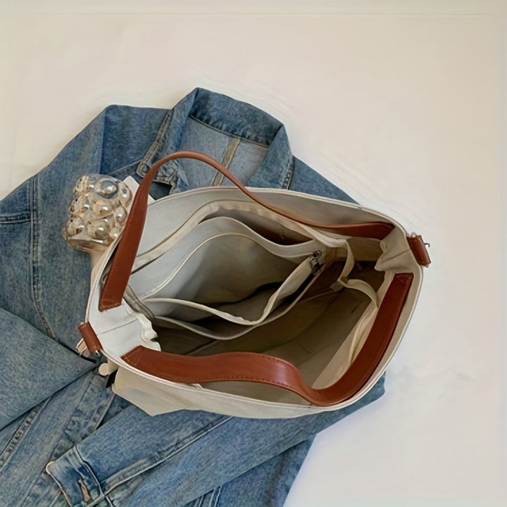 Damen große Canvas Tragetasche im Locker-Stil (3)