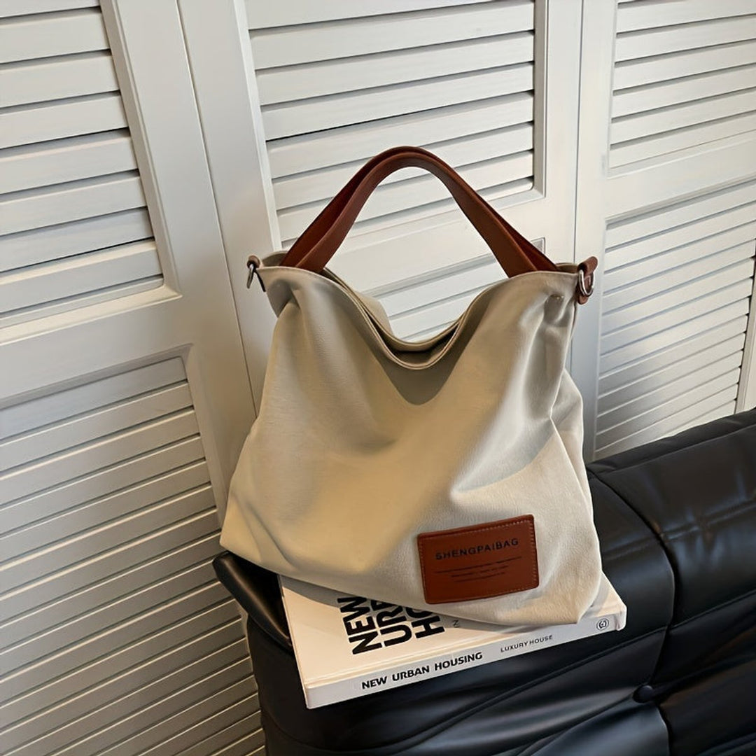 Damen große Canvas Tragetasche im Locker-Stil (4)