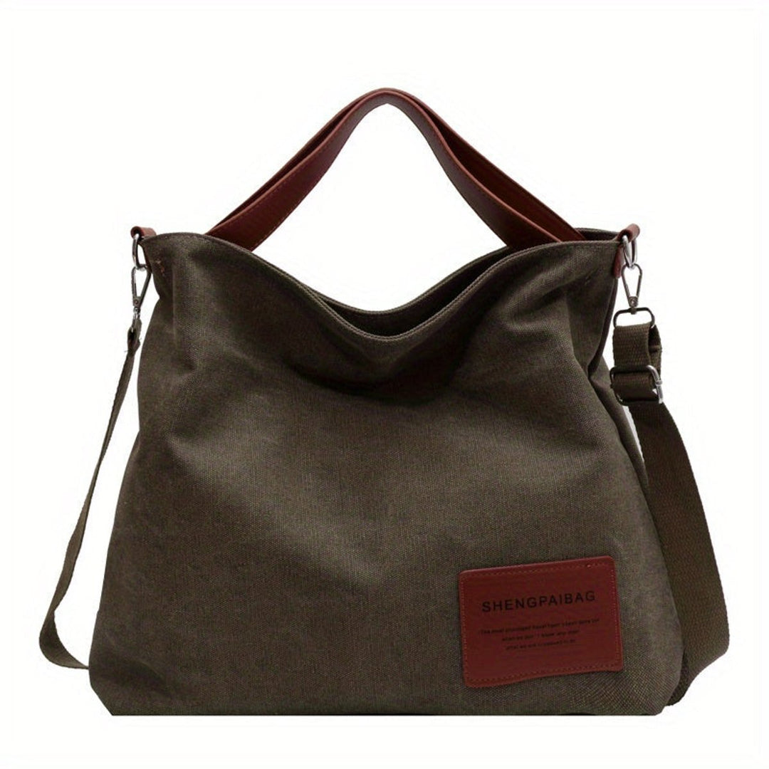 Damen große Canvas Tragetasche im Locker-Stil (5)