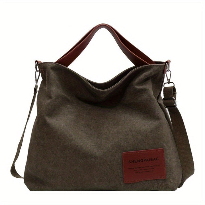 Damen große Canvas Tragetasche im Locker-Stil (5)