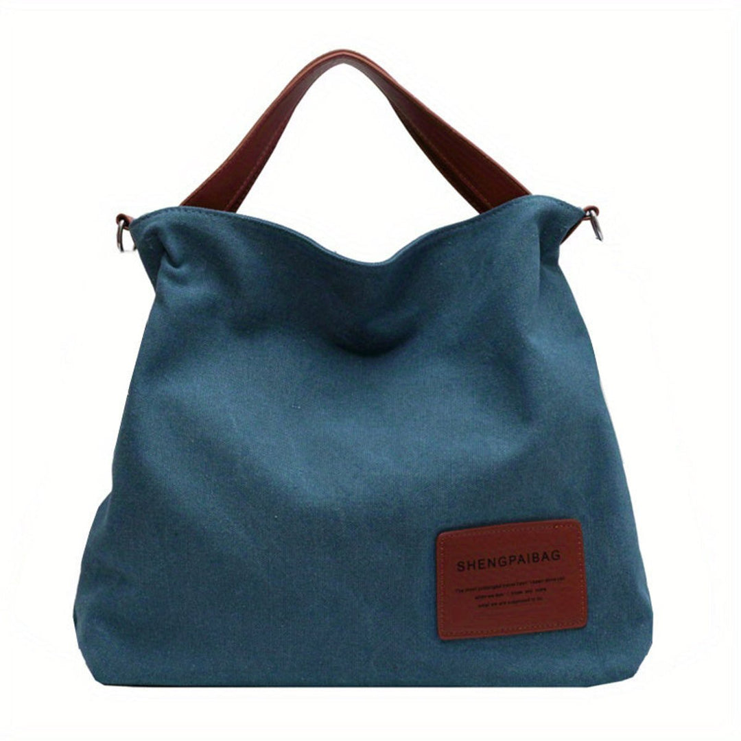 Damen große Canvas Tragetasche im Locker-Stil (6)