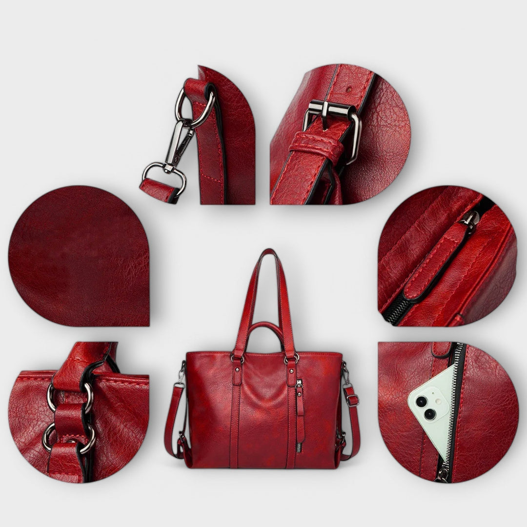 Damen große Ledertasche im Tote-Stil (4)