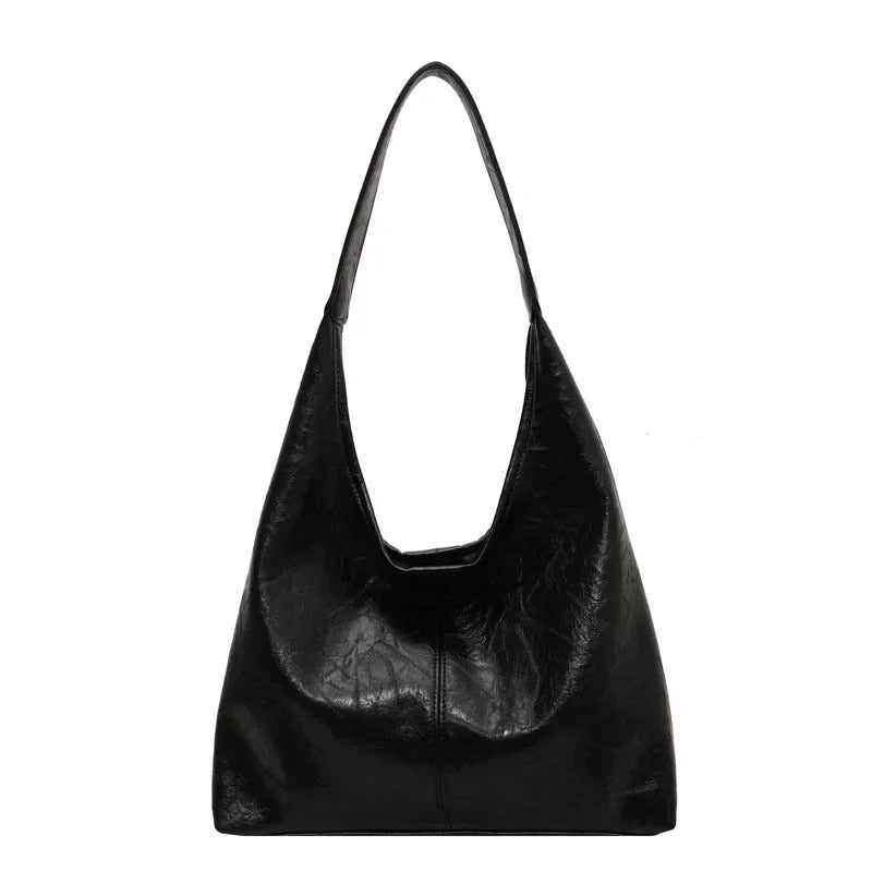 Damen Große Ledertasche im Vintage-Look mit Magnetverschluss in 2