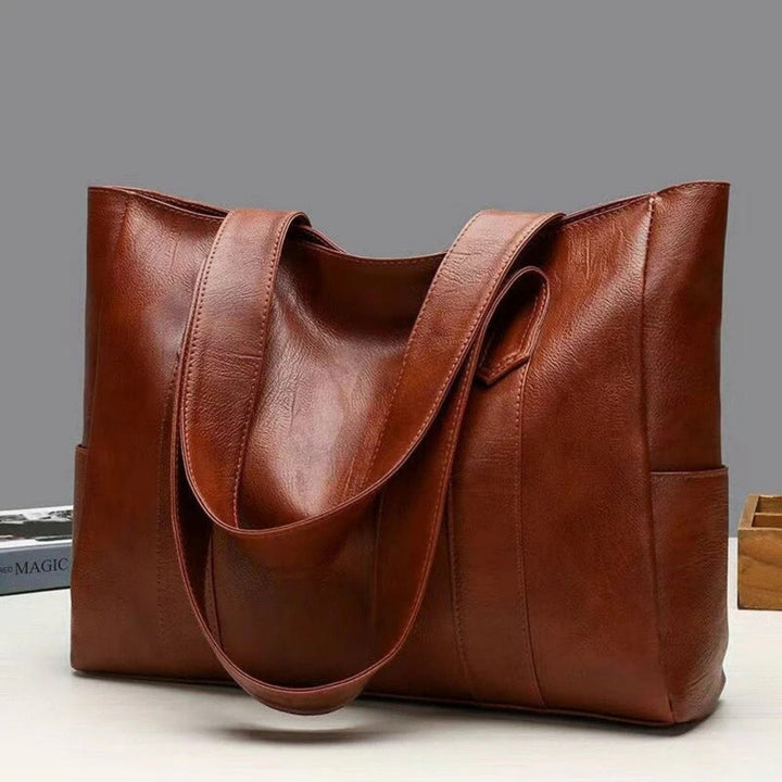 Damen Große Ledertasche im Vintage-Stil in Braun