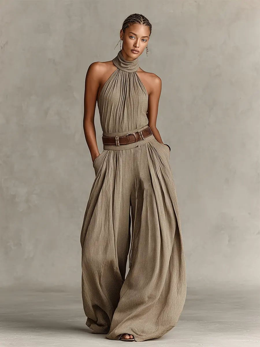 Damen Halter-Kleid im Boho-Stil für Herbst (2)