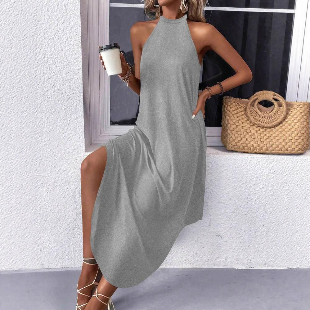 Damen Halter-Kleid Maxi im Freizeitstil (4)