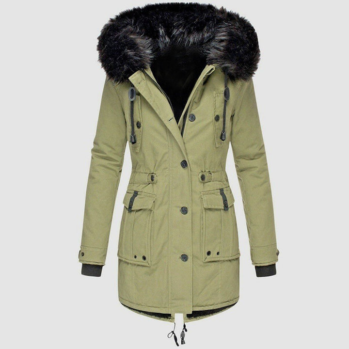 Damen Herbst-Mantel warm und praktisch in Grün