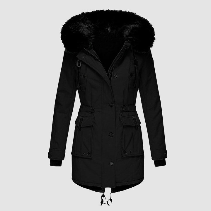 Damen Herbst-Mantel warm und praktisch in Schwarz