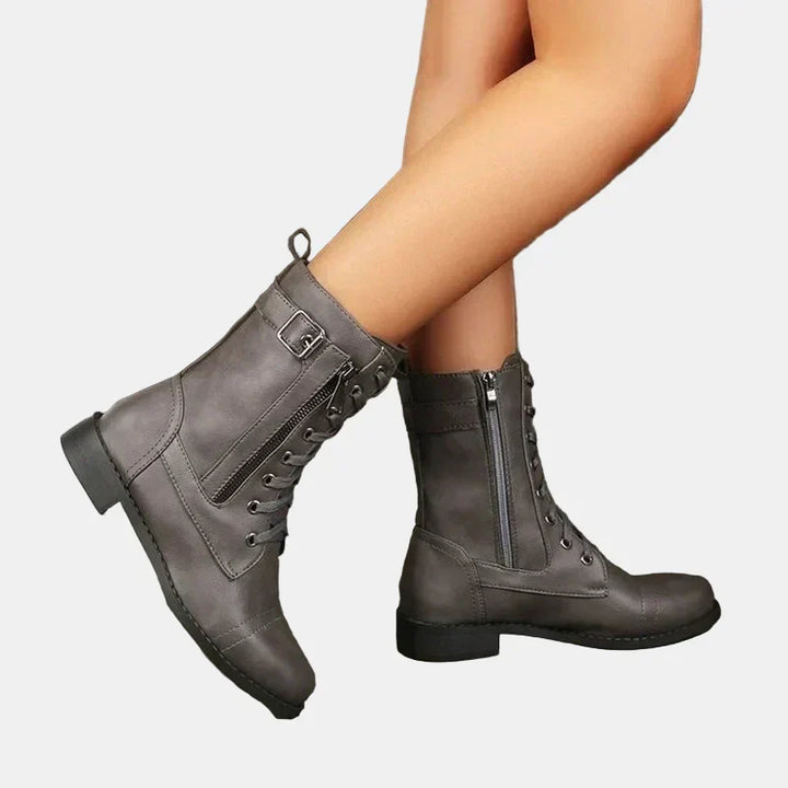 Damen Herbst-Stiefel für alltägliche Outfits in Grau