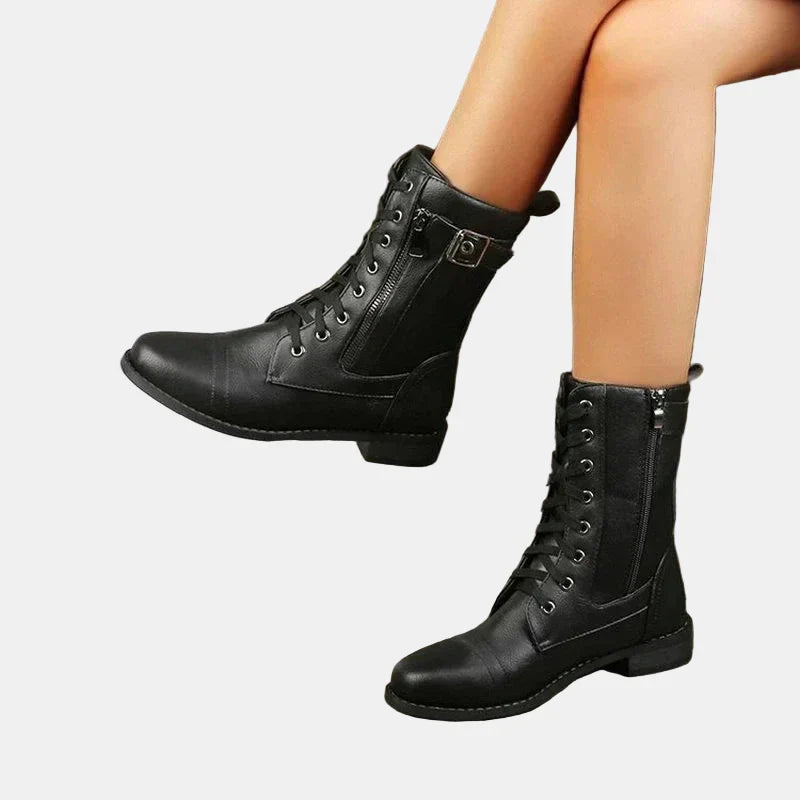 Damen Herbst-Stiefel für alltägliche Outfits in Schwarz
