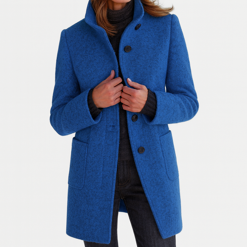 Damen Herbstmantel für Beruf und Alltag in Blau