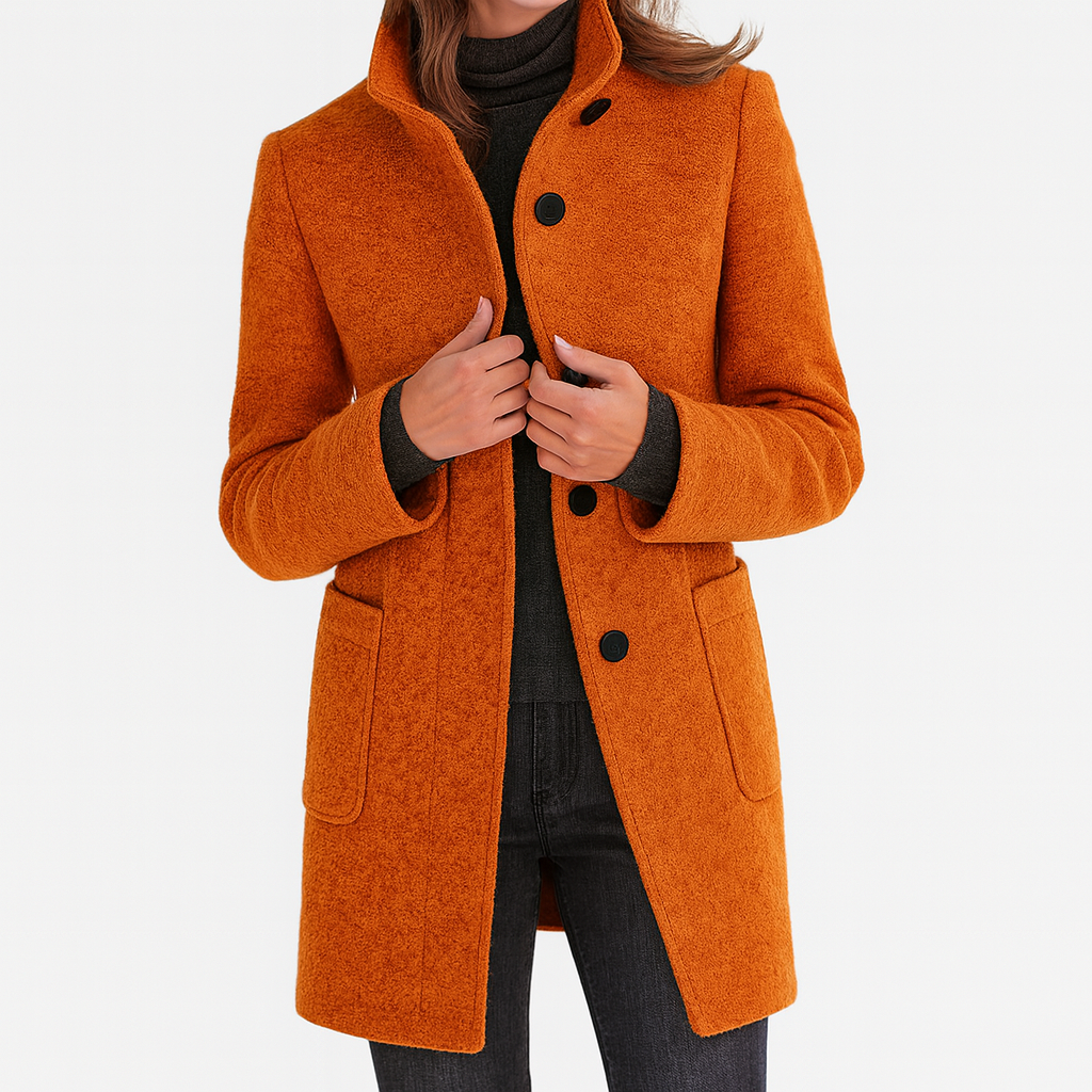 Damen Herbstmantel für Beruf und Alltag in Orange