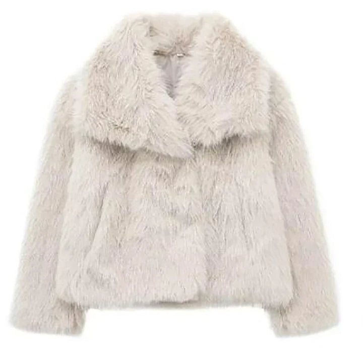 Damen Herbstmantel kuschelig im Boho-Stil in Creme