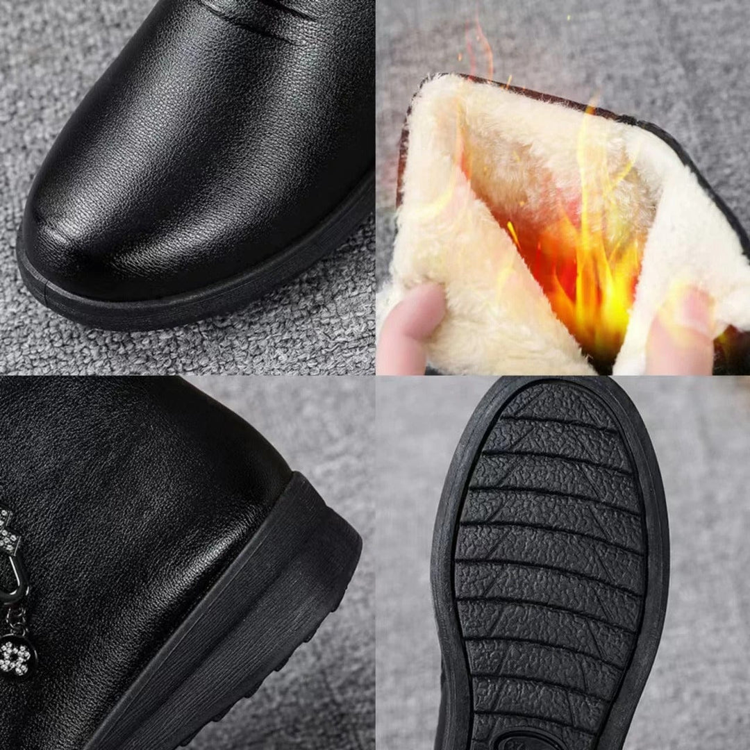 Damen Herbststiefeletten gefüttert mit Reißverschluss in Schwarz 4