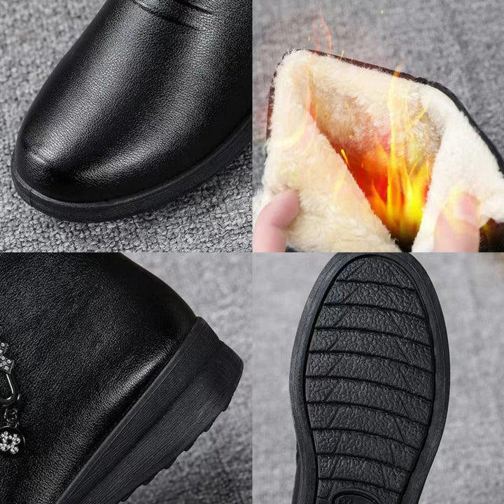 Damen Herbststiefeletten gefüttert mit Reißverschluss in Schwarz 4