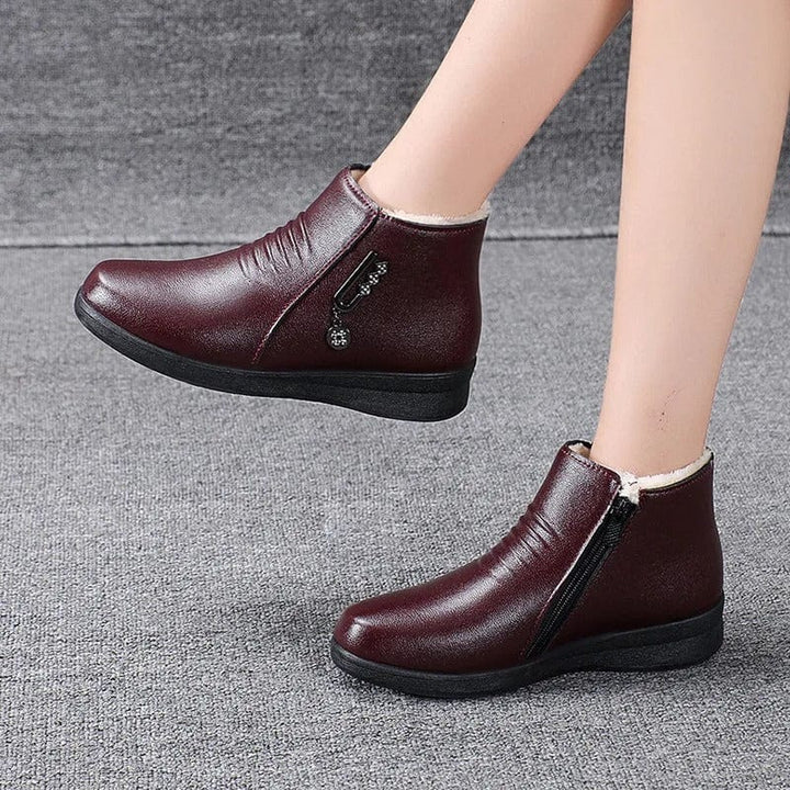 Damen Herbststiefeletten gefüttert mit Reißverschluss in Schwarz 5