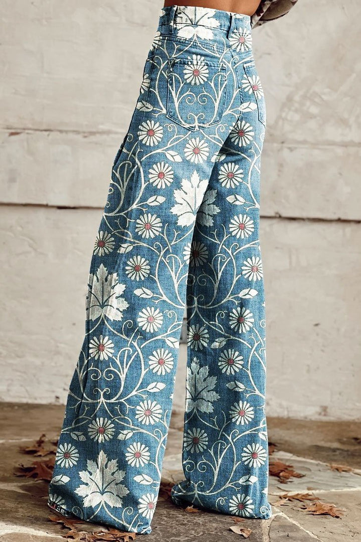 Damen High-Waist Jeans im Boho-Vintage-Stil (2)
