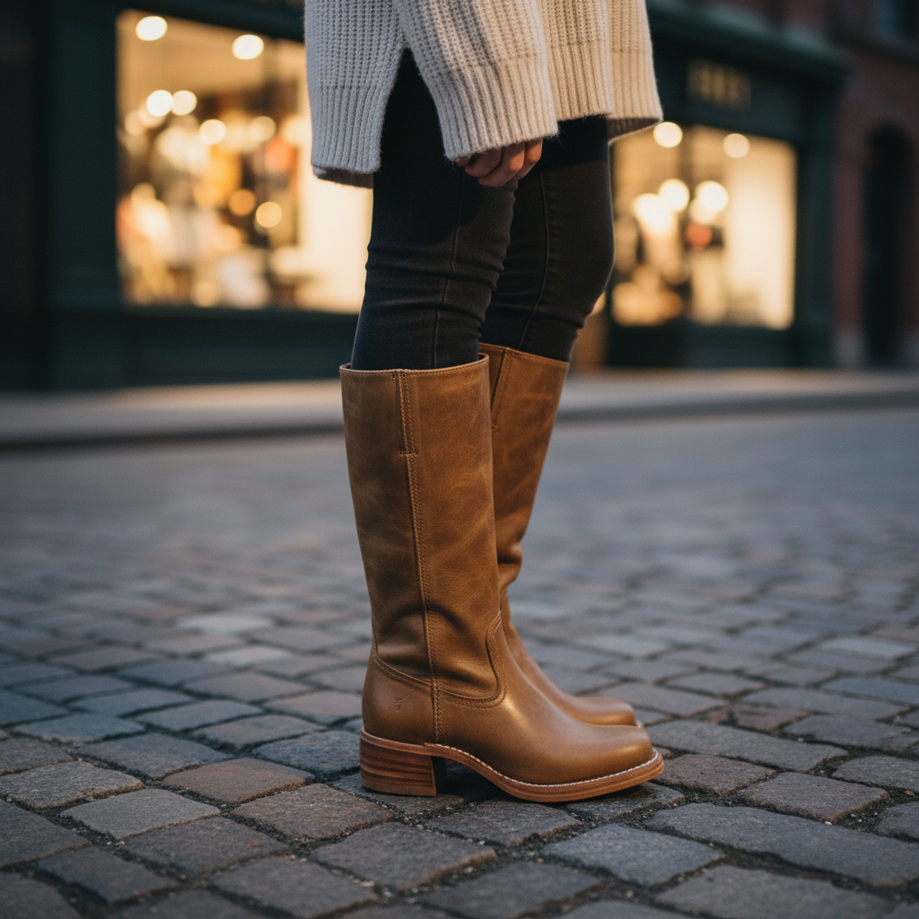 Damen Hochschaft Lederstiefel für Herbst