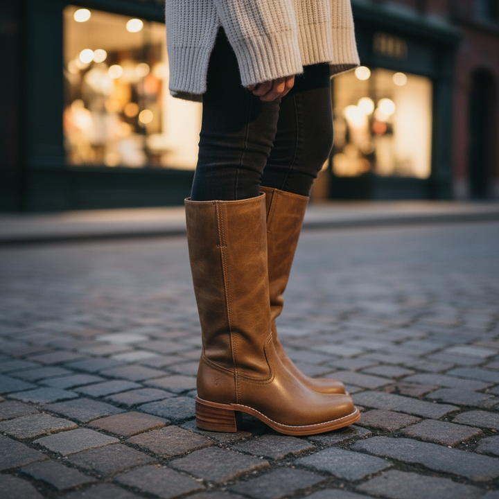Damen Hochschaft Lederstiefel für Herbst