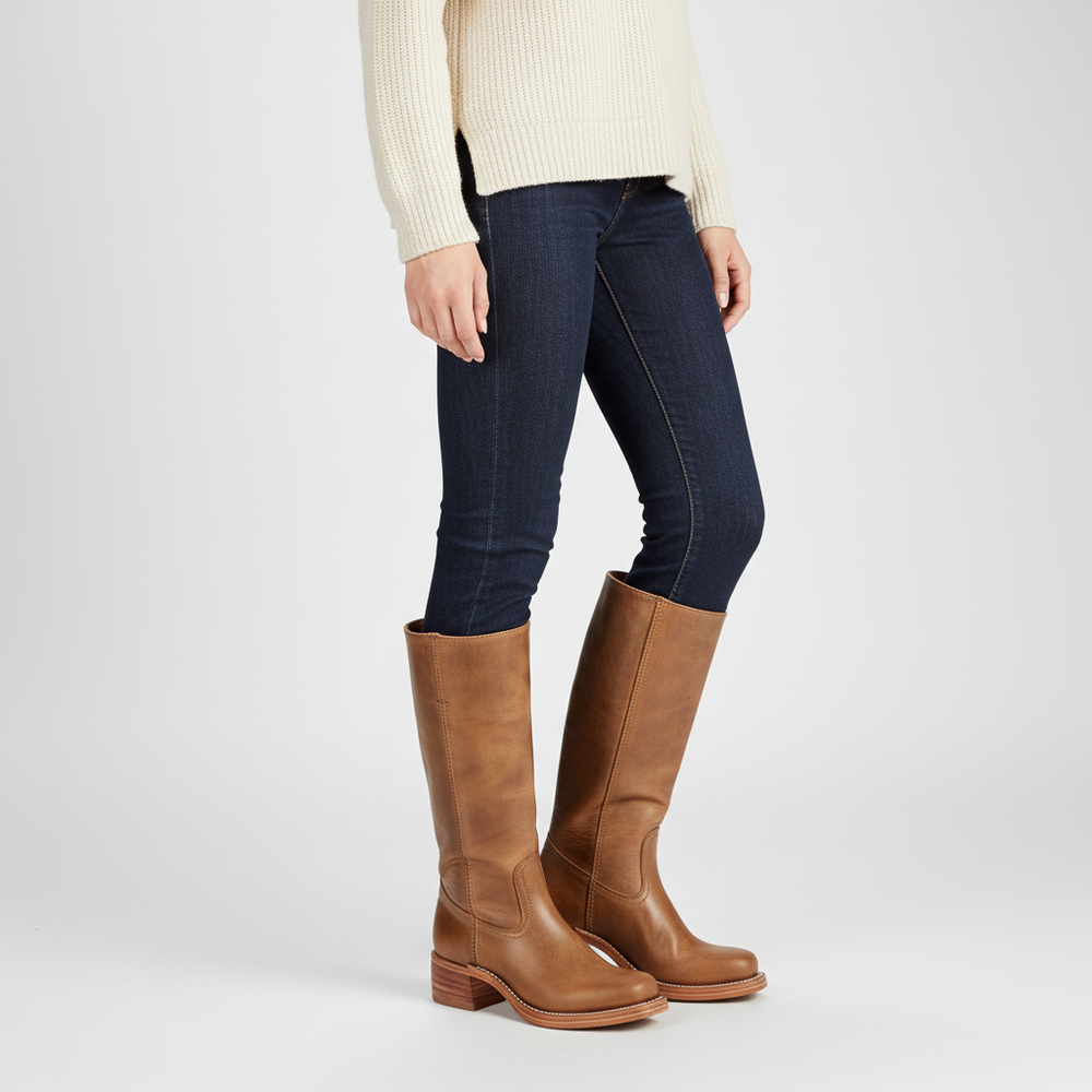 Damen Hochschaft Lederstiefel für Herbst (2)