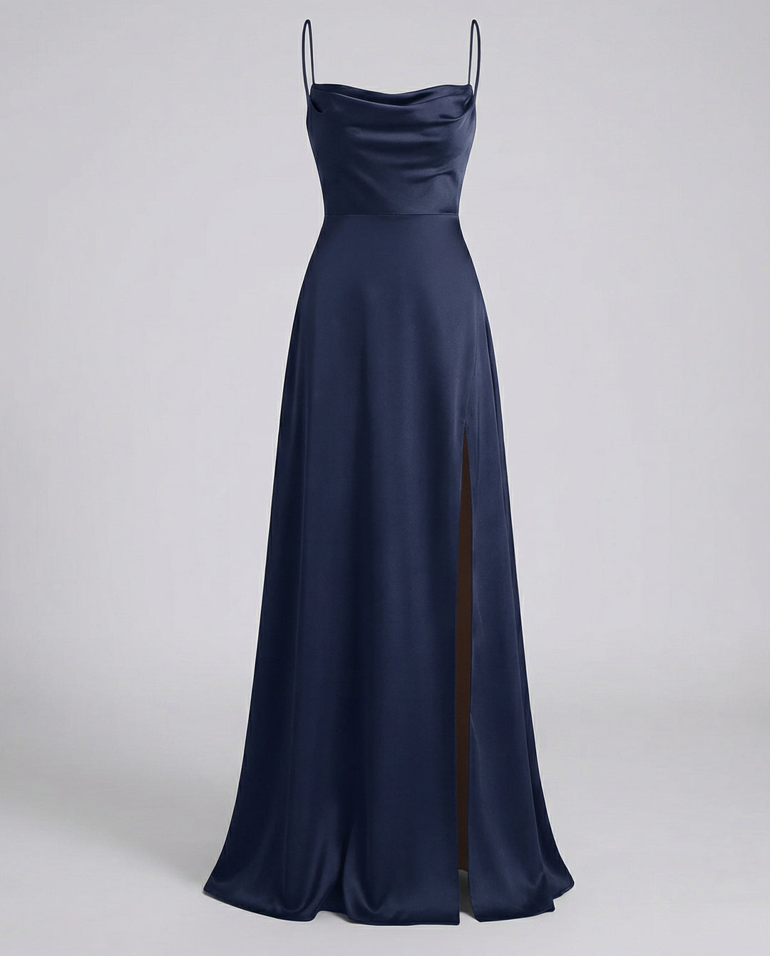 Damen Hochzeits-Maxikleid aus Seide in Dunkelblau