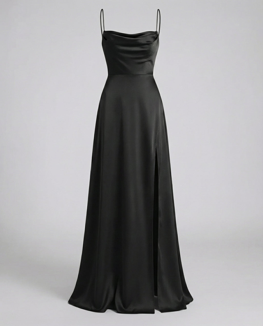 Damen Hochzeits-Maxikleid aus Seide in Schwarz