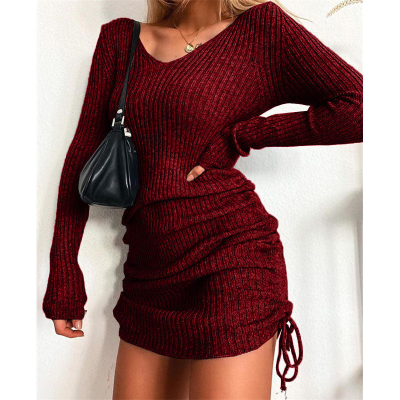 Damen Hochzeitsgast Kleid festlich elegant in Weinrot