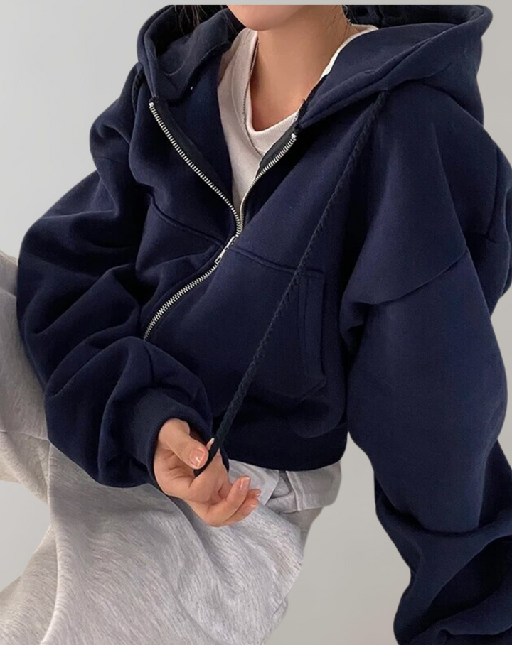Damen Hoodie für Herbst und Alltag in Schwarz