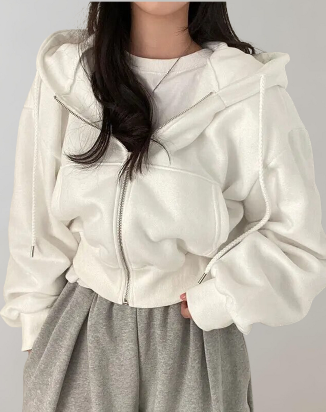 Damen Hoodie für Herbst und Alltag in Weiß