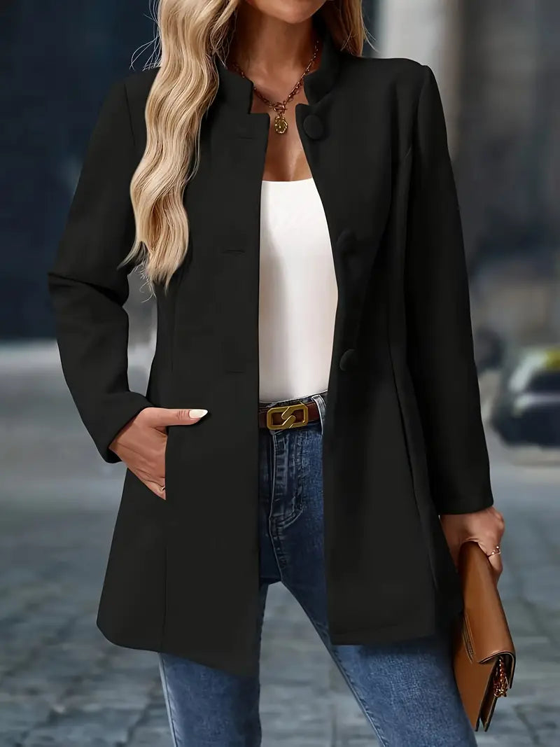 Damen Jacke im Minimalist-Stil für Alltag in Schwarz