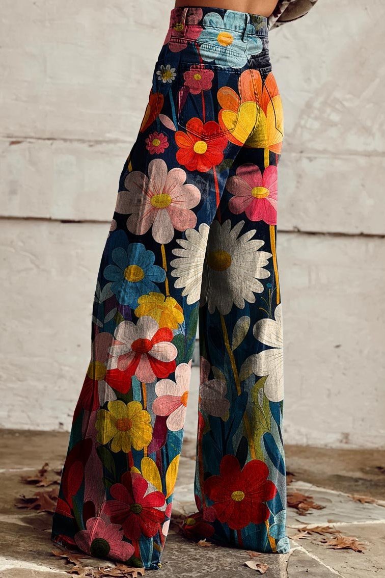 Damen Jeans im Boho-Vintage-Stil mit hoher Taille (2)