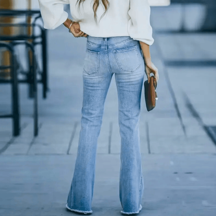 Damen Jeans mit gerader Schnittform und hoher Taille (3)