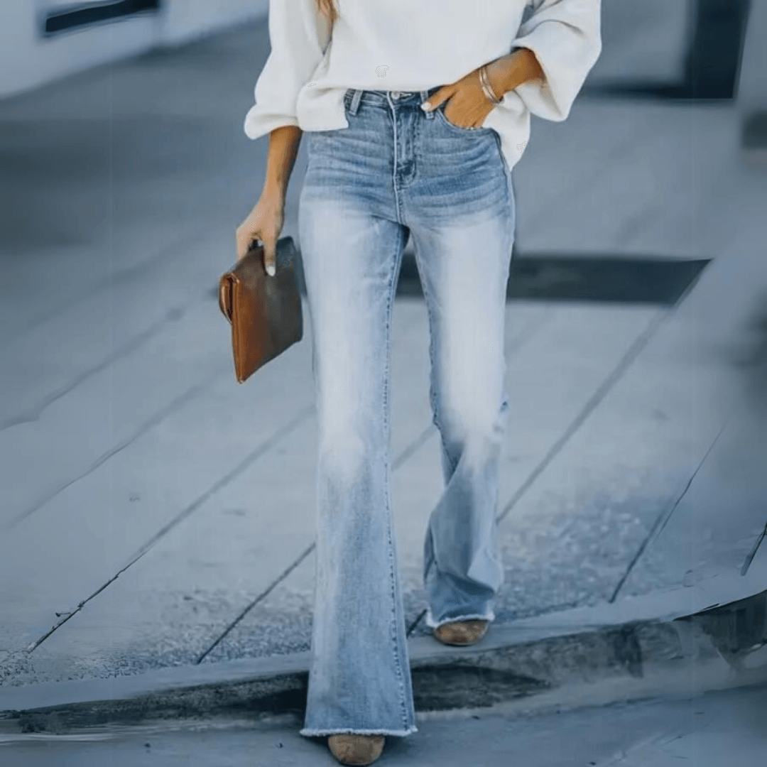 Damen Jeans mit gerader Schnittform und hoher Taille (5)