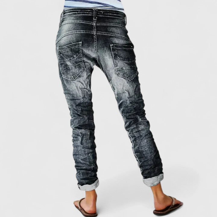 Damen Jeans mit Rissen im Vintage-Look
