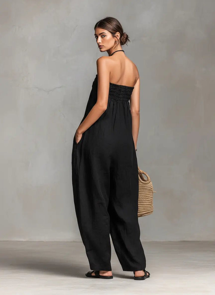 Damen Jumpsuit aus Leinen für den Sommer (2)